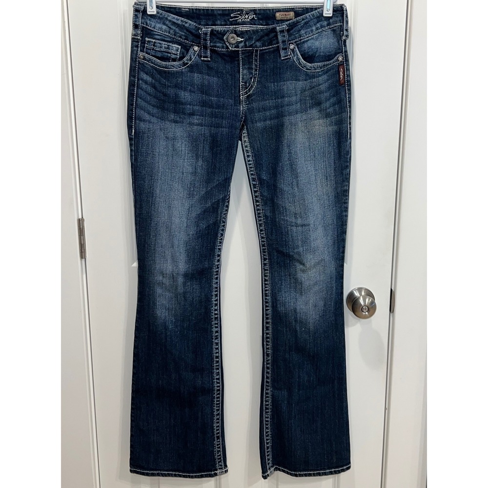 Silver Jeans Tuesday Bootcut Dark Wash Low Rise Denim W33 L33 1/2"